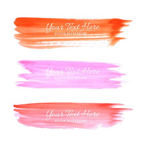 Hand drawn watercolor stroke colorful shade design vector