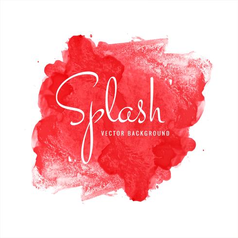 Modern red watercolor splash background vector