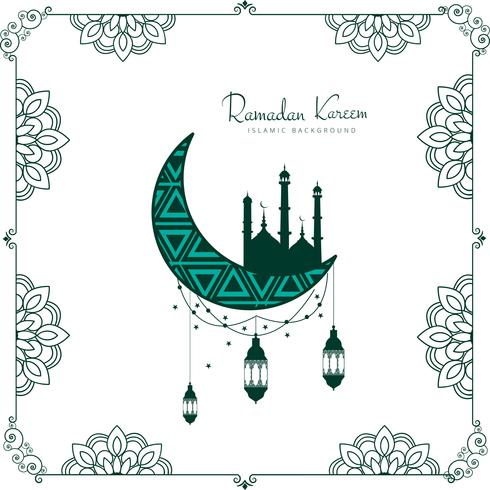 Ramadan Kareem decorative card background vector