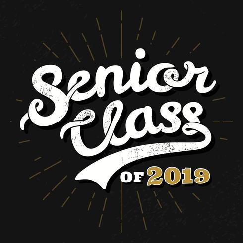 Senior Class Typography vector