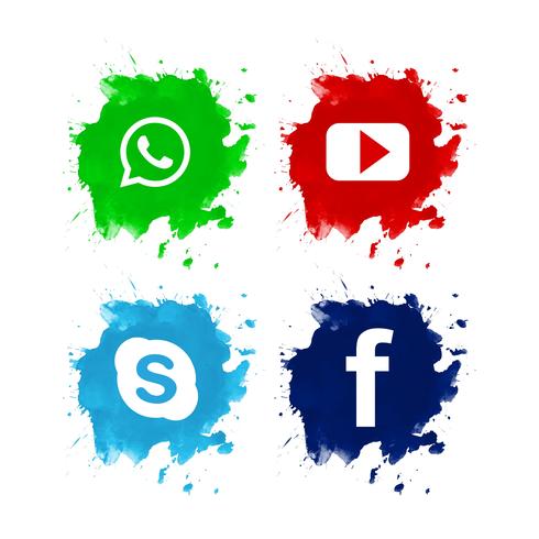 Beautiful social media icon set design vector