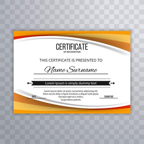 Beautiful certificate template wave design vector