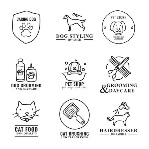 Doodled Pet Grooming Logos Download Free Vectors Clipart