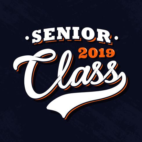 Tipografía senior clase vintage vector