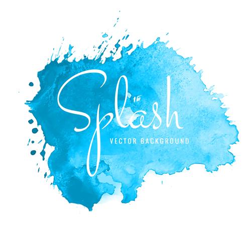 Modern blue watercolor splash design vector