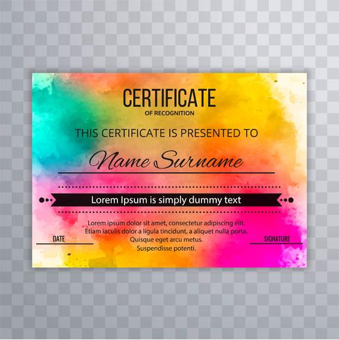 Abstract colorful certificate background vector