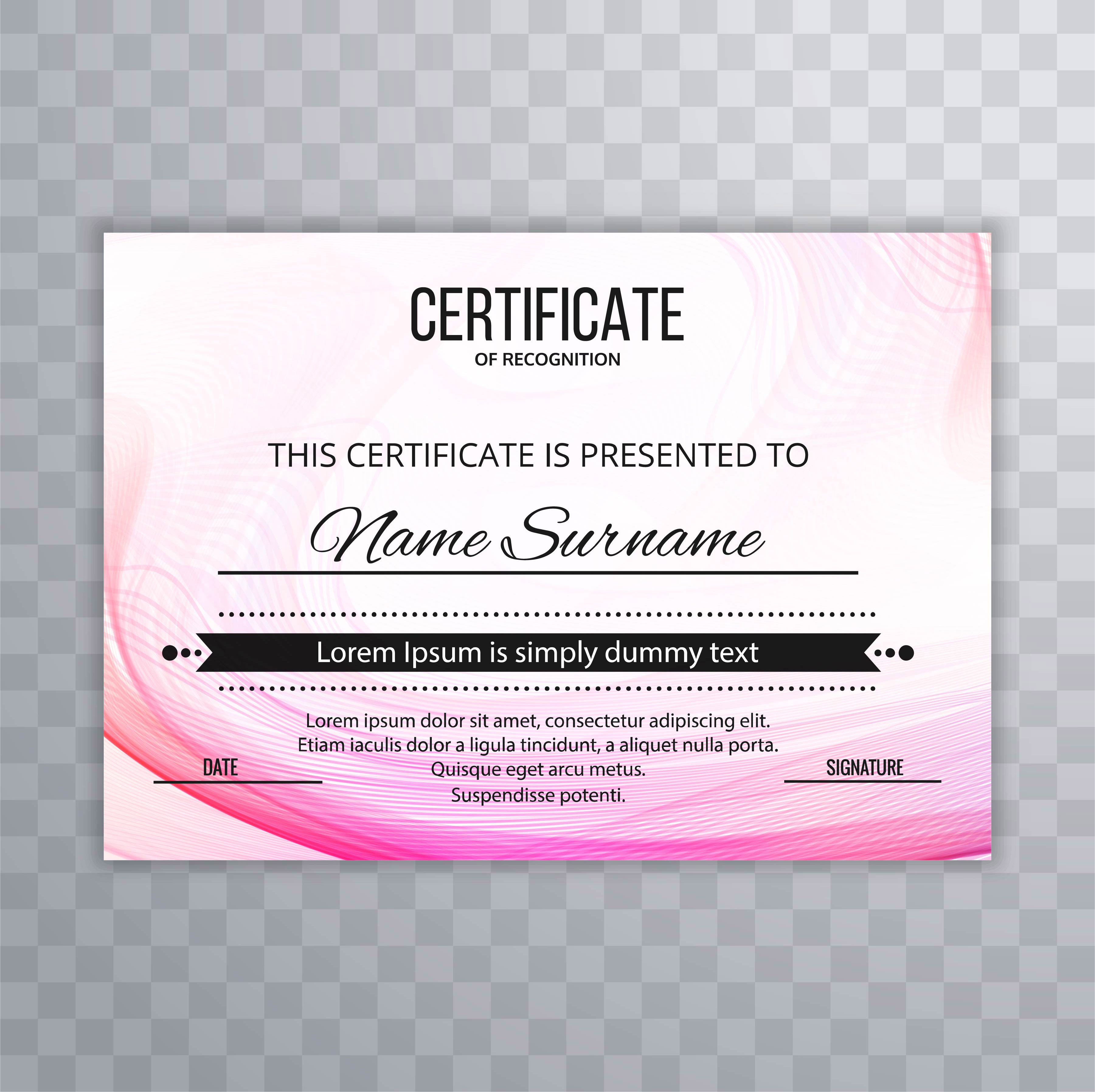 Modern pink wavy certificate background 257342 Vector Art at Vecteezy