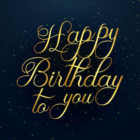 Hermoso diseño de texto feliz cumpleaños dorado vector