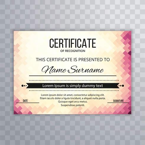 Modern certificate background template vector