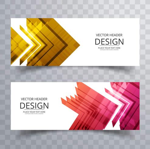 Abstract colorful geometric banners set vector