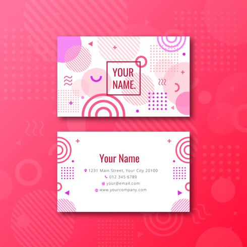 Feminine Memphis Name Card vector