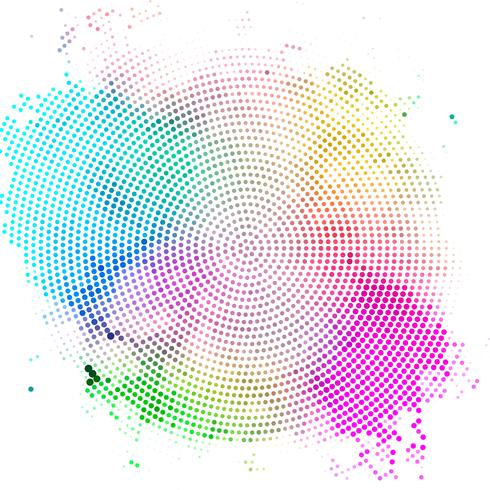 Abstract colorful circular halftone background vector