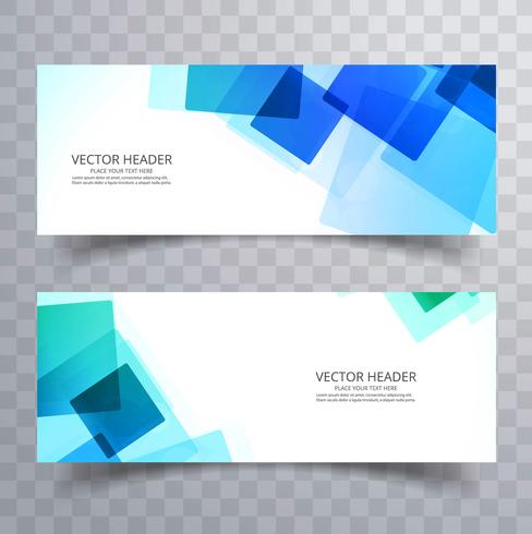 Abstract colorful polygon blue header set design vector