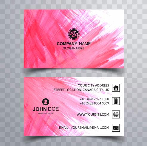Abstract watercolor business card design vector