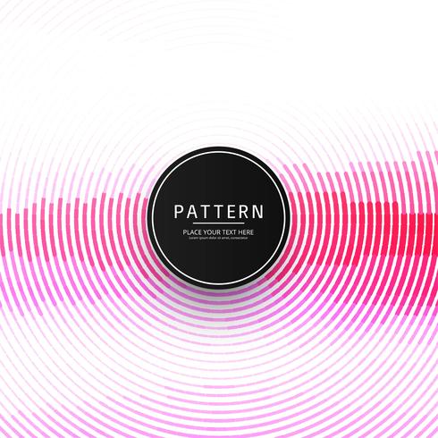 Modern pink circular line pattern background vector