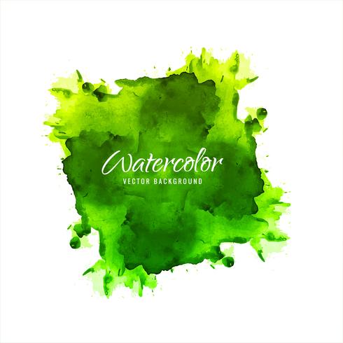 Beautiful green watercolor splash background vector