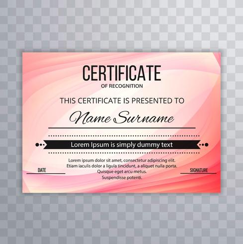 Beautiful stylish certificate template background vector