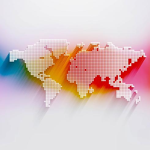 Modern colorful world map background vector