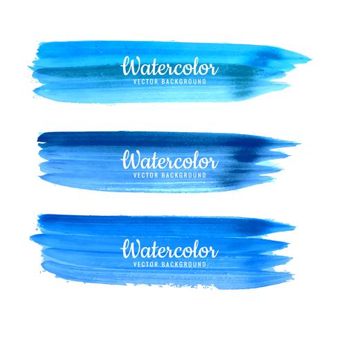 Modern watercolor blue strokes background vector