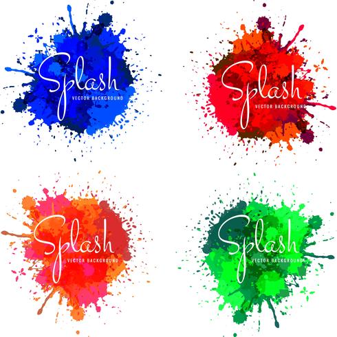 Modern watercolor colorful splash design  vector