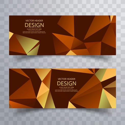 Abstract colorful geometric polygon banners set vector