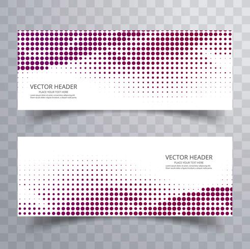 Modern colorful halftone header set vector