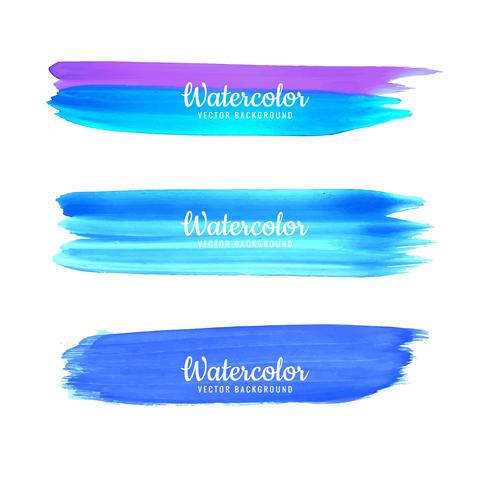 Hand drawn watercolor stroke colorful shade design vector