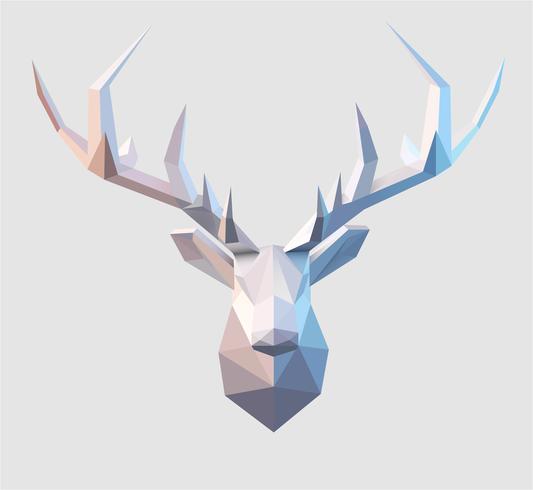 Polygonal  low poly Stag illustration  vector