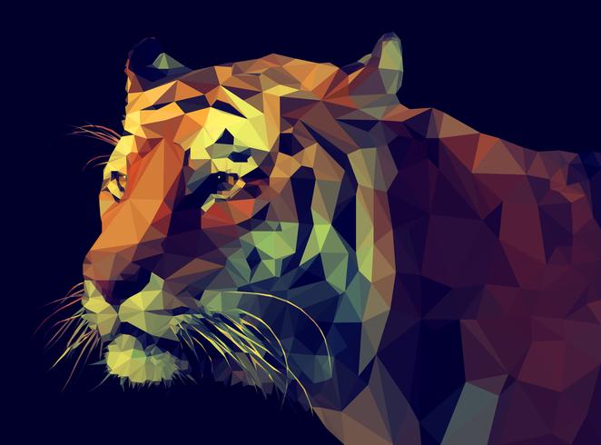 Low Poly Tiger vector