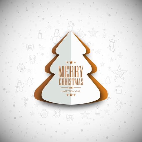 Modern Merry Christmas tree background vector