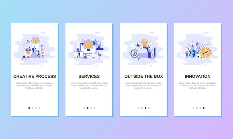 Onboarding screens user interface kit vector