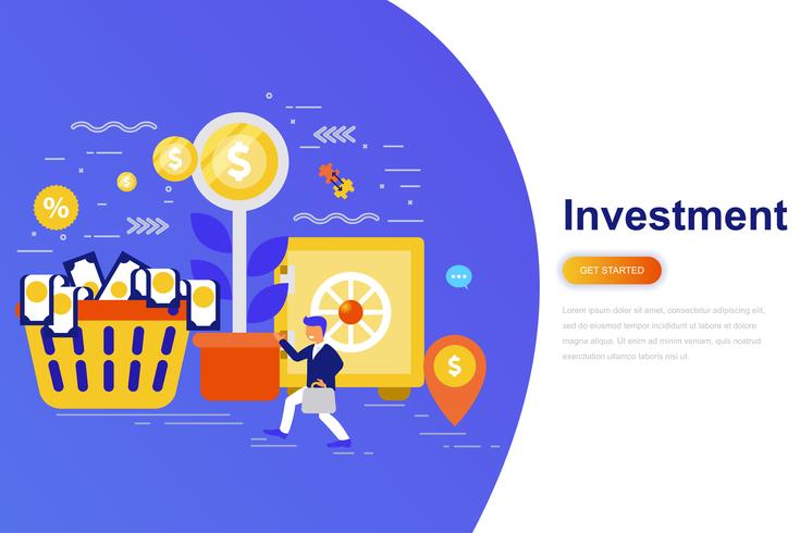 Investment modern flat concept web banner  vector