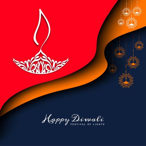 Abstract Happy Diwali festival greeting background vector