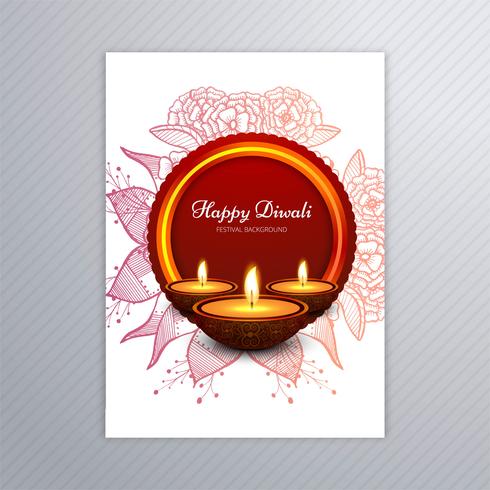 Decorative diwali greeting card template design vector