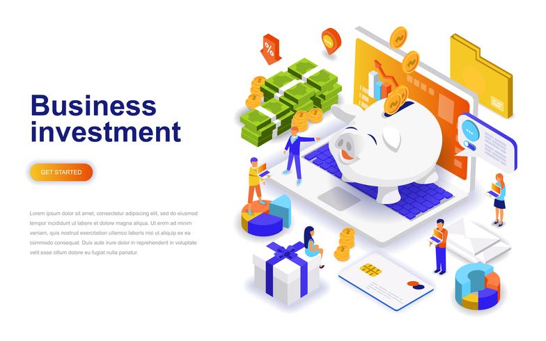 Business investment modern flat design isometric concept vector