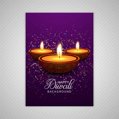 Decorative diwali greeting card template design vector