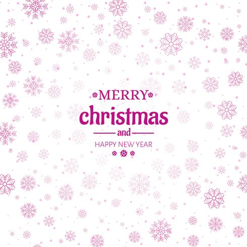 Merry christmas greeting card snowflakes background illustration vector