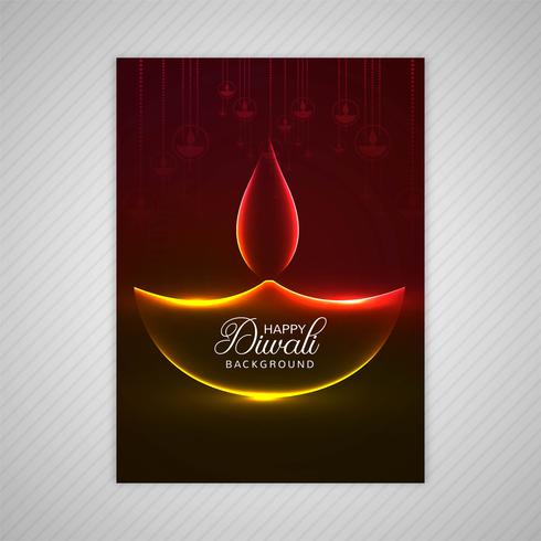Vector de plantilla de folleto colorido feliz diwali