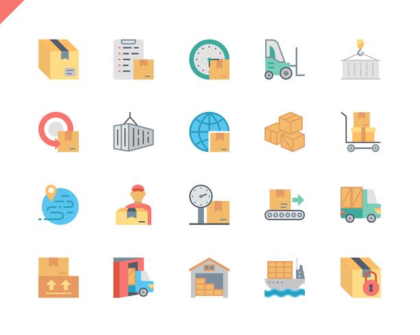 Simple Set Package Delivery Flat Icons  vector