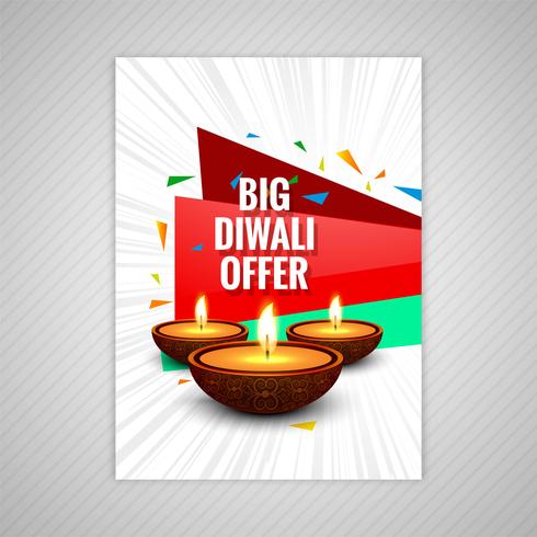 Poster with a diya for diwali colorful flyer template design vector