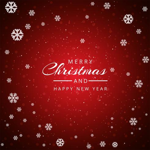 Beautiful festival merry christmas red background vector