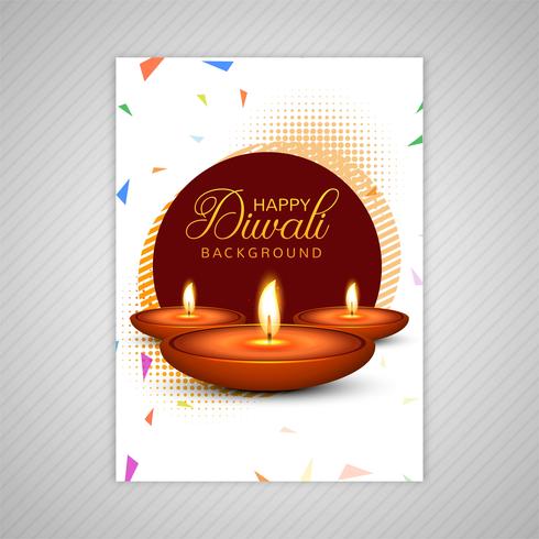 Poster with a diya for diwali colorful flyer template design vector