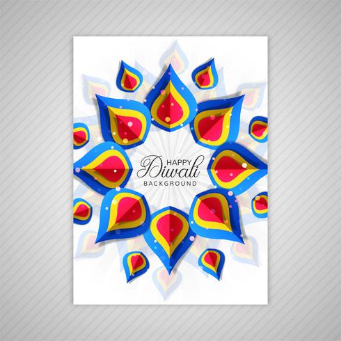 Happy diwali colorful brochure template vector