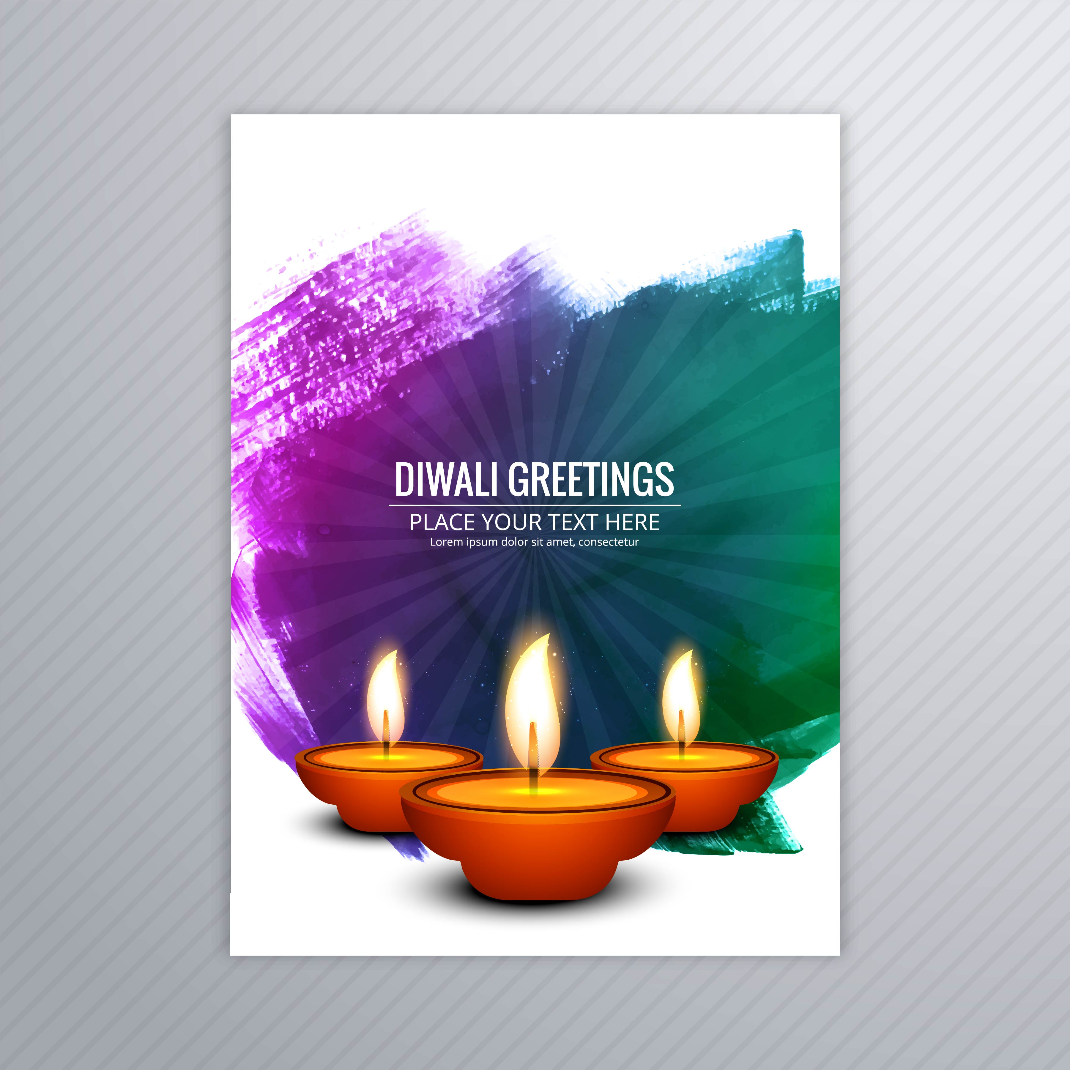 Decorative diwali greeting card template design 257976 - Download Free Vectors, Clipart Graphics ...