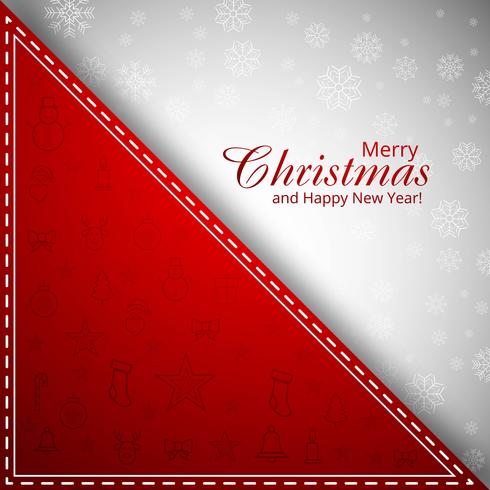 Merry christmas greeting card with snowflakes background illustr vector