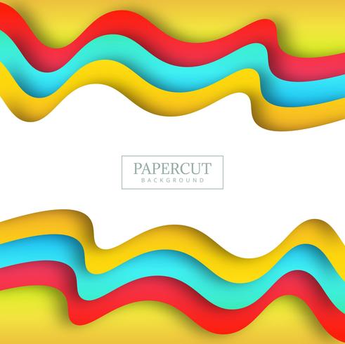 Beautiful Papercut colorful wave background vector