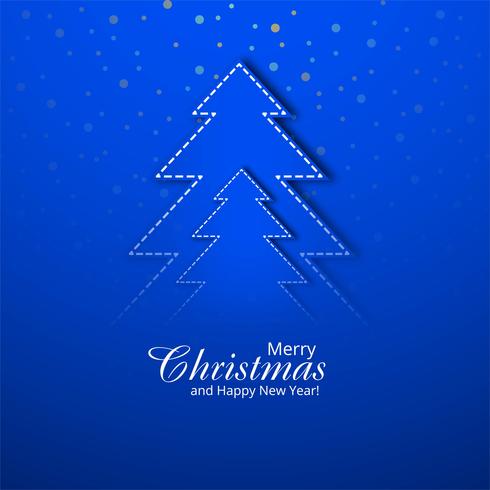 Beautiful blue christmas background with creative tree design ve vector