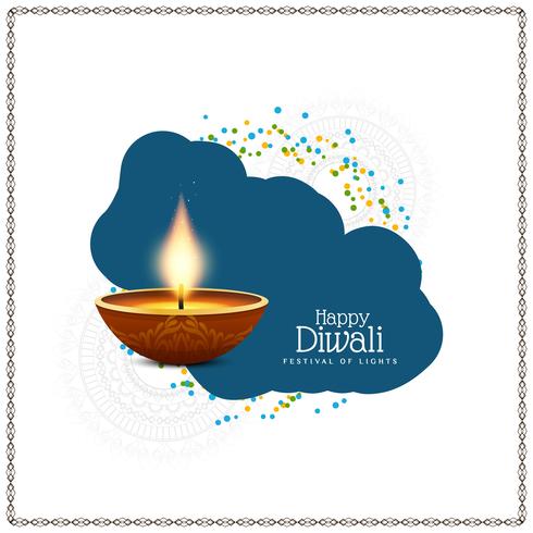 Fondo con estilo religioso feliz feliz Diwali vector