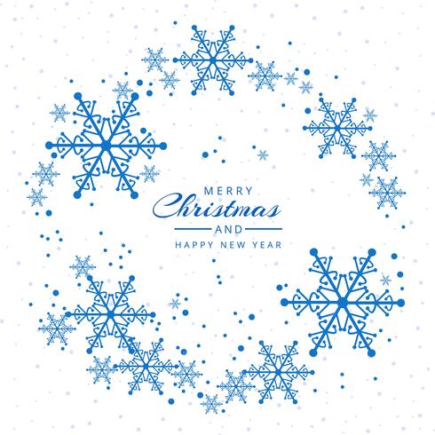 Fondo decorativo festival de copos de nieve tarjeta de Navidad vector