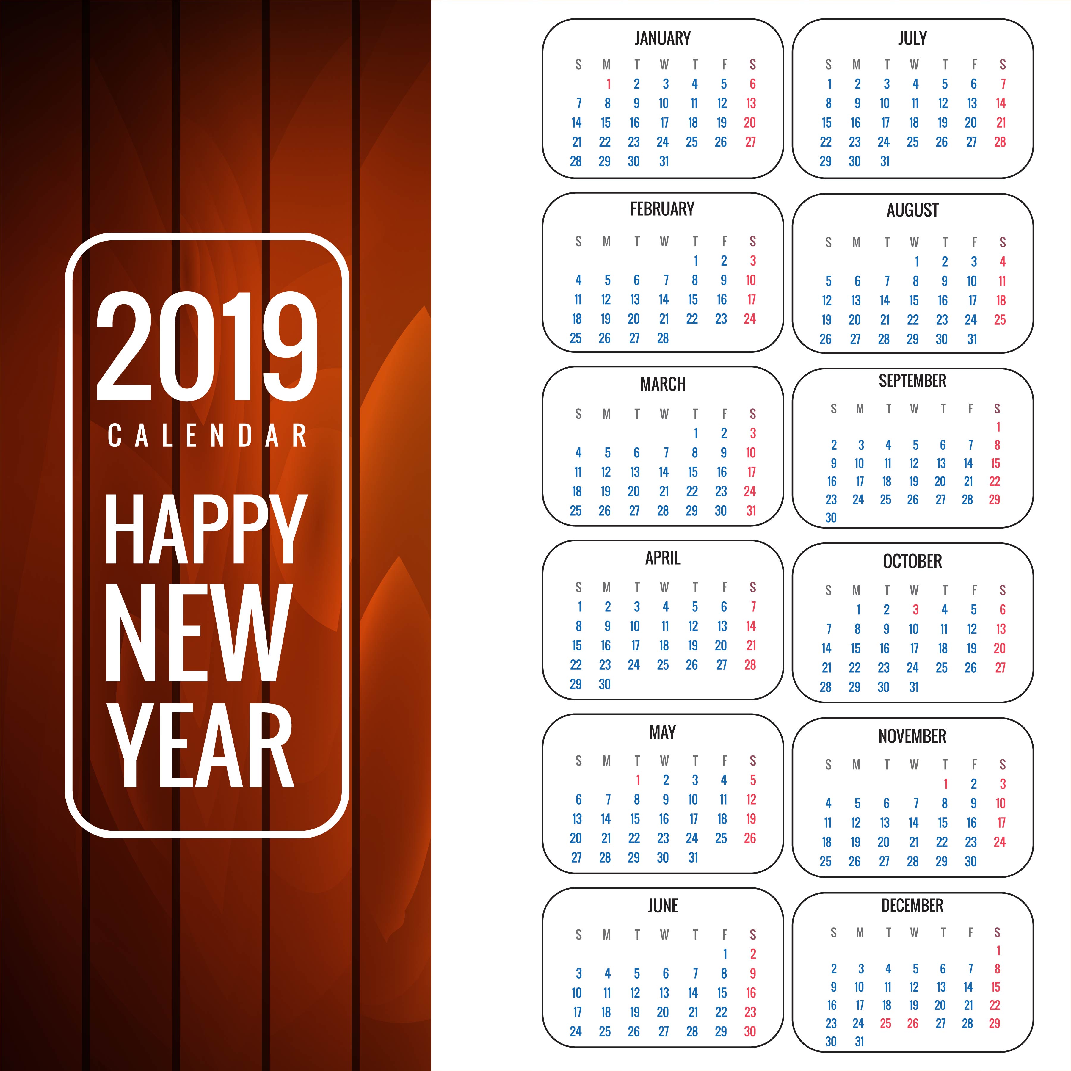 Calendar 2019 Template with wood texture background 258023 Vector Art Calendar 2019 Template with wood texture background 258023 Vector Art